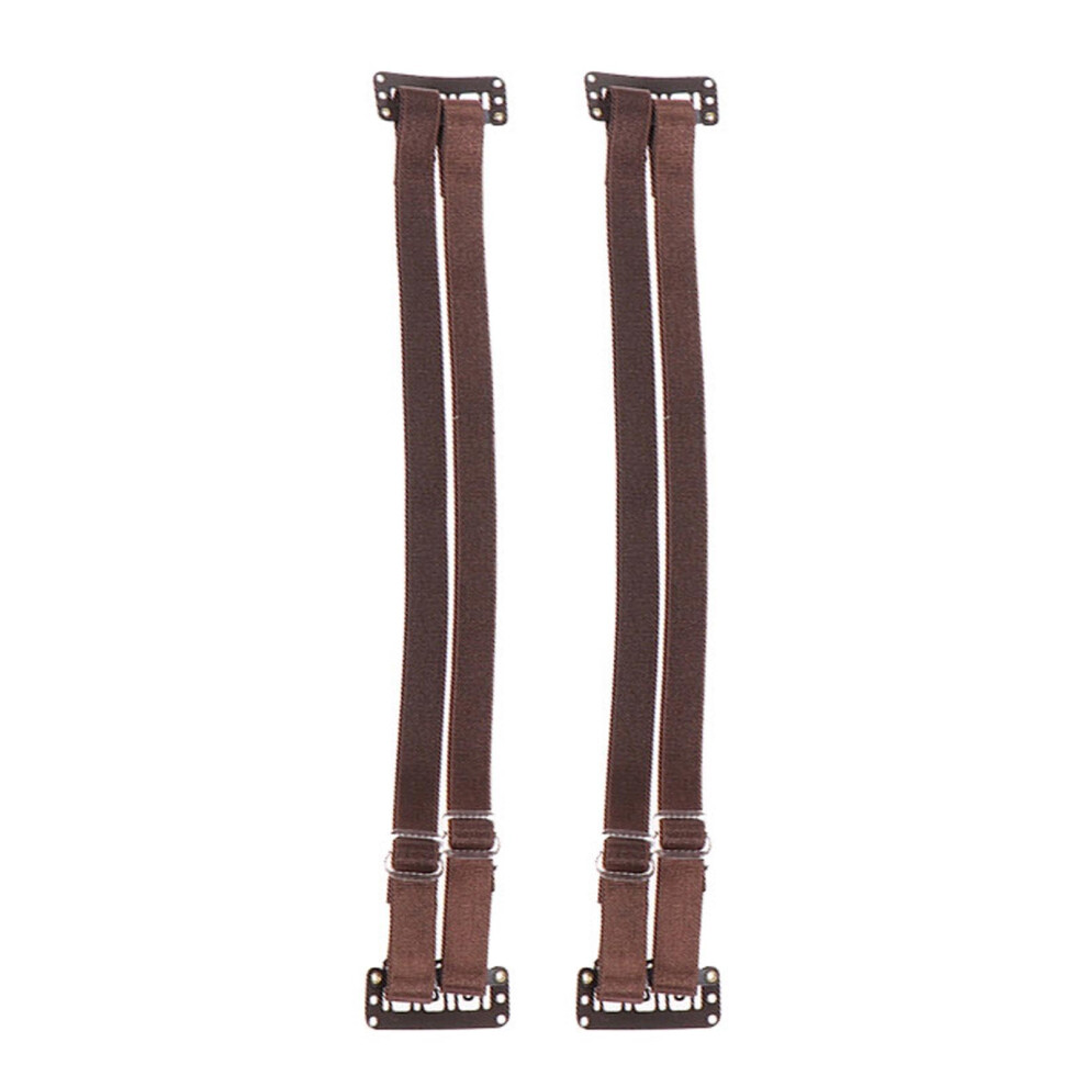 2 Pcs Invisible Facelift Tape with Adjustable Elastic Bands, Reusable Hairpin Face Lift Straps Brown