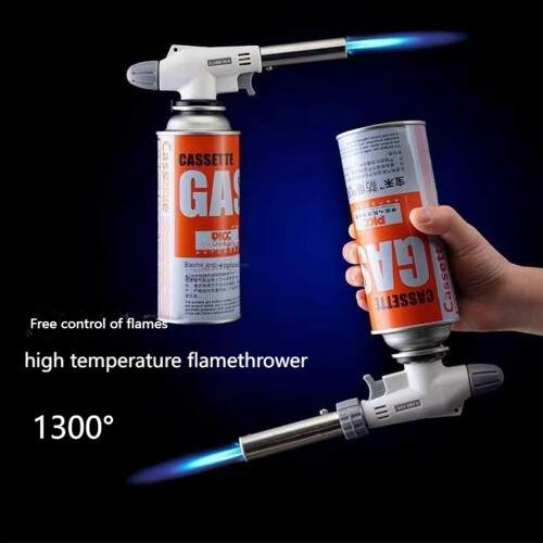 Butane Torch with Adjustable Flame Control, Windproof Refillable Blow Torch for Cooking, BBQ, Baking 2