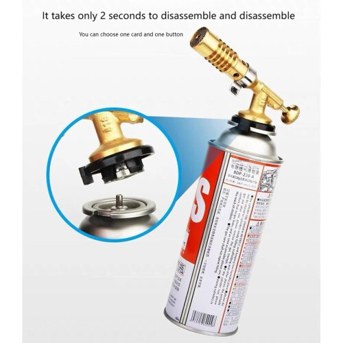 Butane Torch with Adjustable Flame Control, Windproof Refillable Blow Torch for Cooking, BBQ, Baking 1