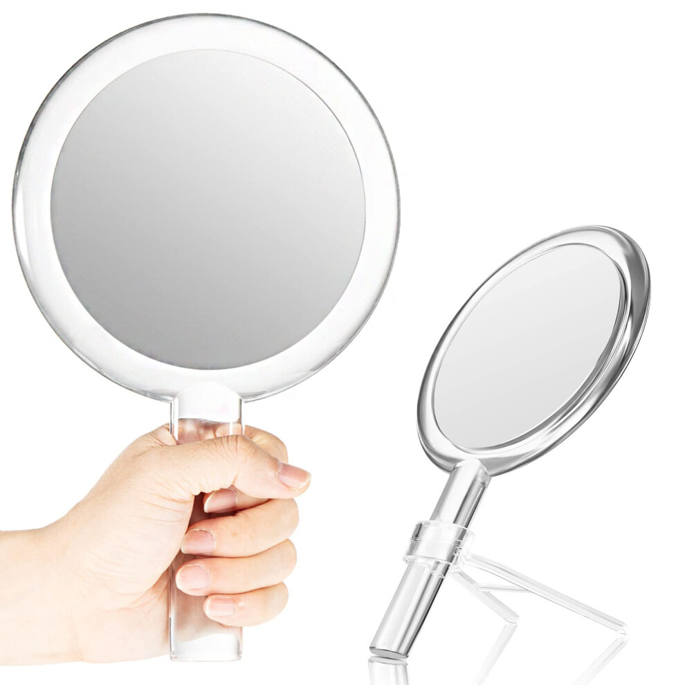 Magnifying Makeup Mirror 10X Double Sided 1X/10X Round Vanity Mirror with Adjustable Stand for Travel