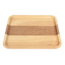 Rustic Farmhouse Style Serving Platters Multifunctional Wood Trays Natural Acacia Wood Stackable Wooden Plates for Kitchen Dining Tableware