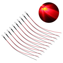 12-V-DC-LED-Leuchte (5 mm), vielseitig einsetzbar für Heimwerkerprojekte und Unterricht, vorverdrahtete LEDs mit 20 cm Kabel, rote LEDs, kein Löten