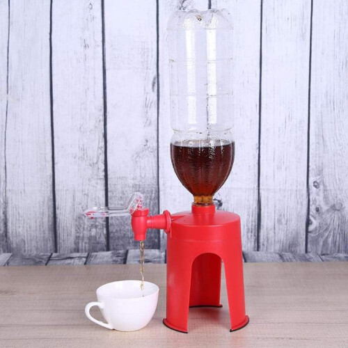 Creative Hand Pressure Carbonated Beverage Machine  Inverted Bottle Drinker  Cola Bottle Drinker  Red Faucet Switch 1