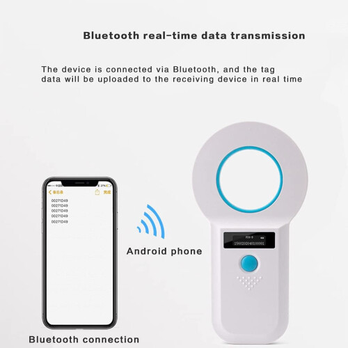 W90B 134.2K Bluetooth Microchip Reader Dog Chip Reader Pet Chip Scanner White 2