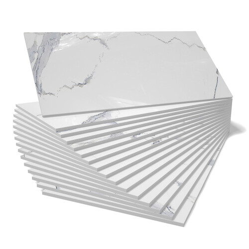 Piastrelle autoadesive per pavimenti, bianche, 60*30cm, 24 pezzi