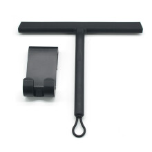 Rodo de silicone para chuveiro com suporte, rodo antiderrapante de 22 cm, sem necessidade de furar, rodo para água em chuveiros e janelas, l