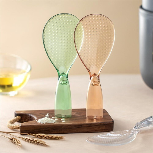 Nonstick Rice Serving Spoon with Ergonomic Grip, Durable PC Material, Easy Clean, Orange 1
