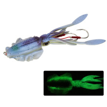 Esca per la pesca a forma di calamaro con movimento realistico, esca in plastica morbida TPE, set con baldacchino per esterni, occhi fluorescenti UV