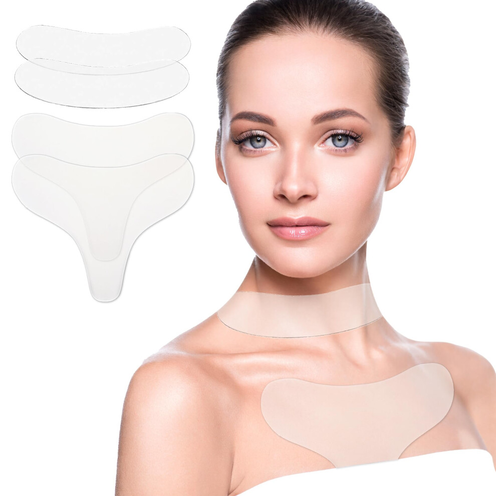 Chest Wrinkle Pads 4 Pack Reusable Silicone Patches for Decollete Overnight Anti Wrinkle