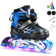 Patines unisex para jóvenes con ruedas luminosas, rodillos suaves para un deslizamiento sin esfuerzo, estructura de aleación de aluminio que