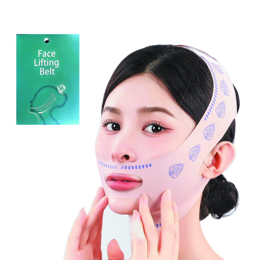 V Line Face Lift Tape and Double Chin Reducer Strap, Reusable Adjustable Mask for Sagging Skin