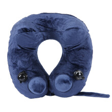 Ergonomic Travel Neck Pillow Premium Comfort And Support Button Inflation Double Ended Airbag Hump Shaped Neck Support For Head Stability And Adjustab
