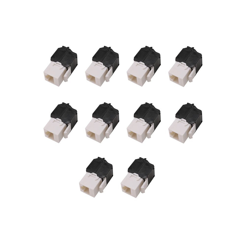 10-Pack Cat6a Rj45 Keystone Jack - Cat6 Compatible -180 Degree Toolless -Ethernet Wall Jack -Cat6a Network Coupler 6131627742647