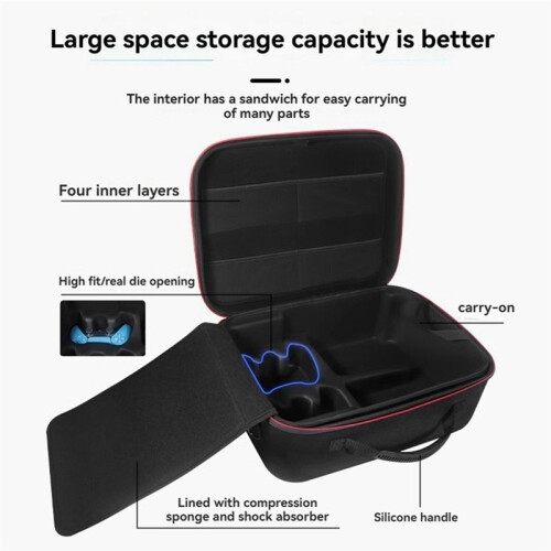 Shockproof Protective Handbag Game Console Carrying Storage Bag for  PS5  Pro Game Controller 2