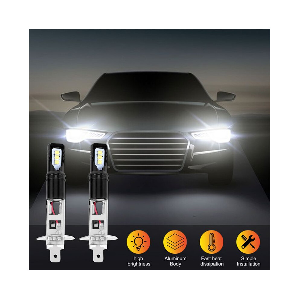2X H1 6000K Super Bright 6000Lm Drl Led Headlight Bulb Kit High- White 6132772520531
