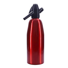Soda Siphon Wine Making 1L - Red Sparkling Water Maker for Cocktails and Wine Spritzers, Barware Accessories