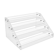 4Tier Clear Acrylic CD Holder Cascading CD Storage Rack,DVD/CD Display Rack & Vinyl Record Storage Stand