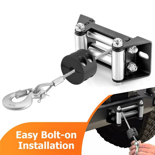 Winch Roller Fairlead Cable Lead Guide Cable Lead with Installing BOLT CENTERS Compatible with ATV WINCHES UTV Accessory 2