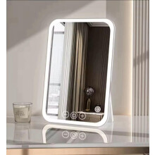 LED Makeup Mirror with Touch Control, Adjustable Brightness, 3 Light Colors, USB Rechargeable Ref: 6869