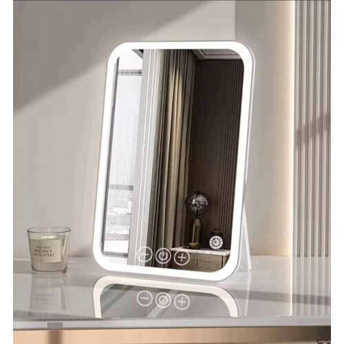 LED Makeup Mirror with Touch Control, Adjustable Brightness, 3 Light Colors, USB Rechargeable Ref: 6869