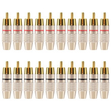 20PièCes SéRies Connecteur de Câble de Verrouillage Audio VidéO Plug RCA Plaqué Or