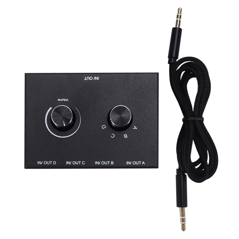 4 Port Audio Switch, 3.5Mm Audio Switcher, Stereo Aux Audio Selector, 4 Input 1Output/1Input 4 Output Audio Switcher Box 6134064398569
