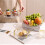 Cake Stand, Round Tray with Lid, Multipurpose Tray with Handle for Tea Breakfast Office Coffee Table Large 5