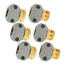 Garden Hose Repair Kit, 3 Sets Aluminum Alloy Garden Hose End Mender Kit,Fit 5/8In and 3/4In Garden Hose Connector