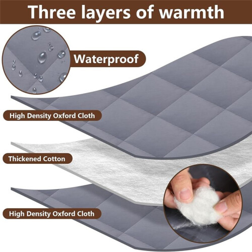 Capa de Janela com Isolamento Térmico de Inverno de 3 Camadas - Manta de Janela com Isolamento Térmico Oxford de 63 X 47 Polegadas com Fecho - 2