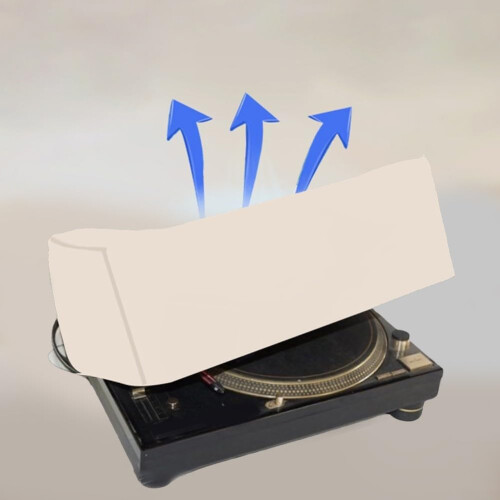 Record Player Dust Cover Breathable Material Beige Prevents Overheating 2
