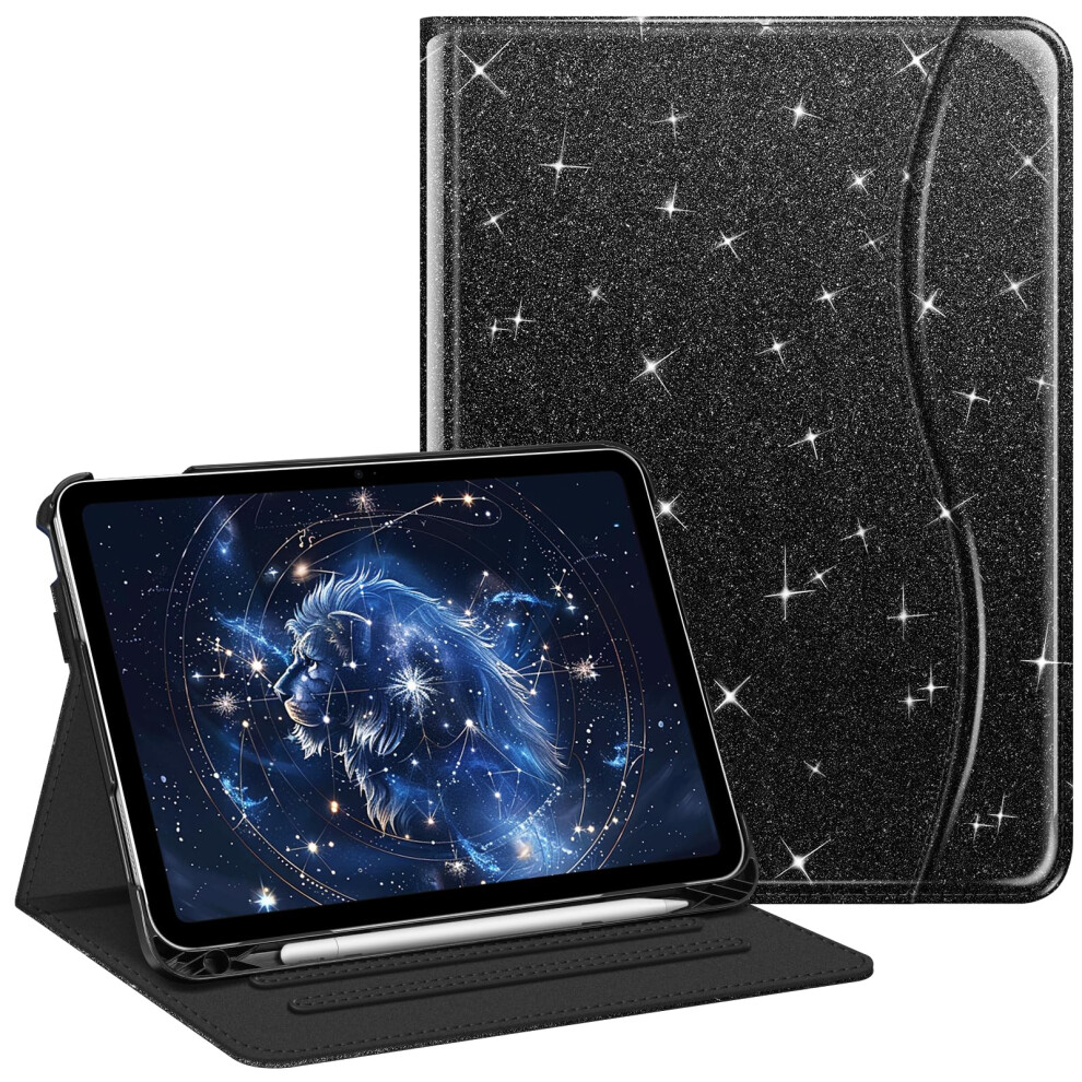 Case For Ipad (A16) 11Th Gen 11Inch Ipad 10Th Gen 10.9Inch Multiangle Stand Cover Pencil Holder Auto Sleep/Wake Black 9119770753823