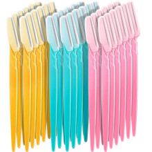 Eyebrow Razor and Facial Hair Remover 60 Pack with Precision Stainless Steel Blades and Covers