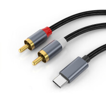 USB-C zu 2x Cinch Stereo Audiokabel Grey