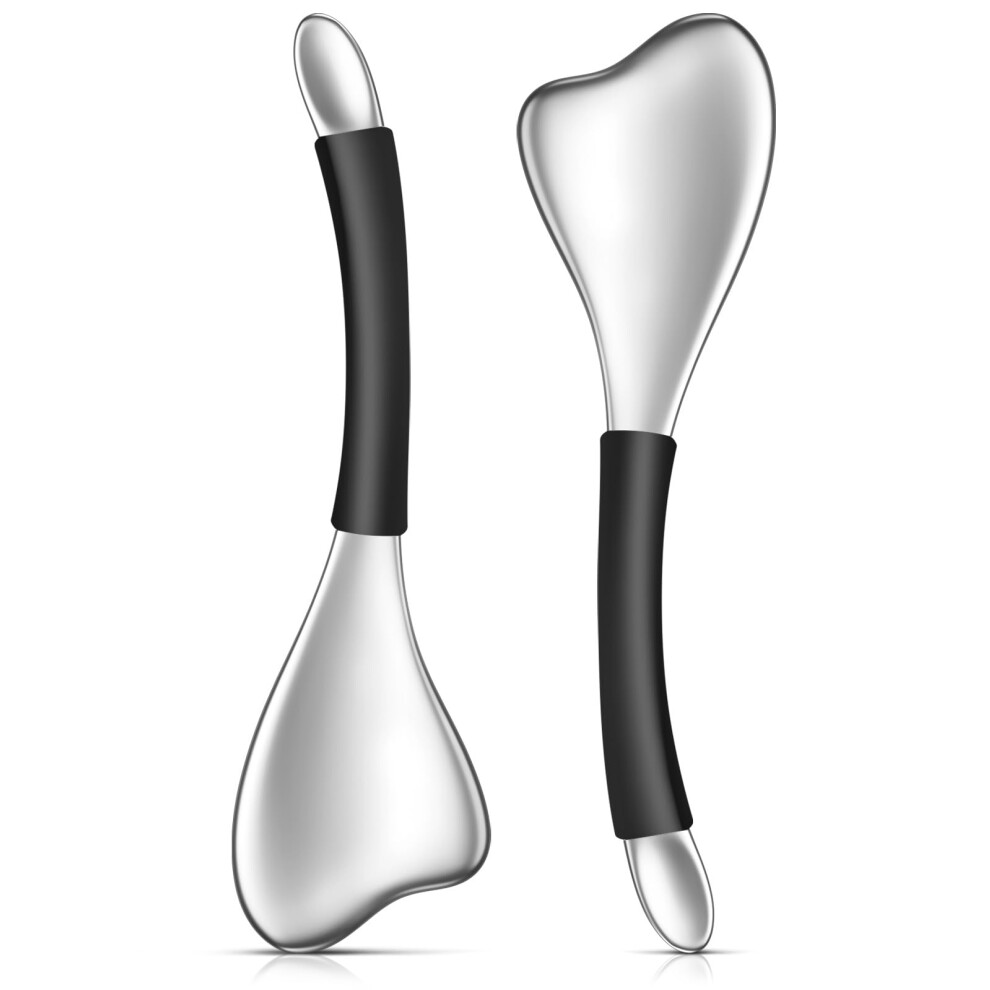 3in1 Cryo Gua Sha and Ice Roller Globes, Stainless Steel Face Massager to Lift Skin and Reduce Redness