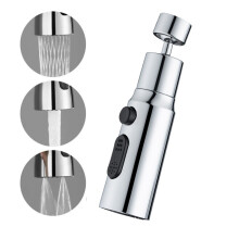 Sprühkopf für Küchenarmatur, 3 Positionen, 720 drehbar, Wasserhahnbrause Silver
