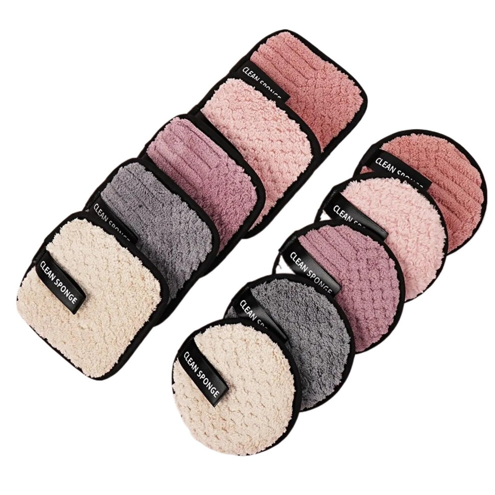 10pcs Reusable Makeup Remover Pads UltraSoft Microfiber Washable Facial Cleansing Cloth Set