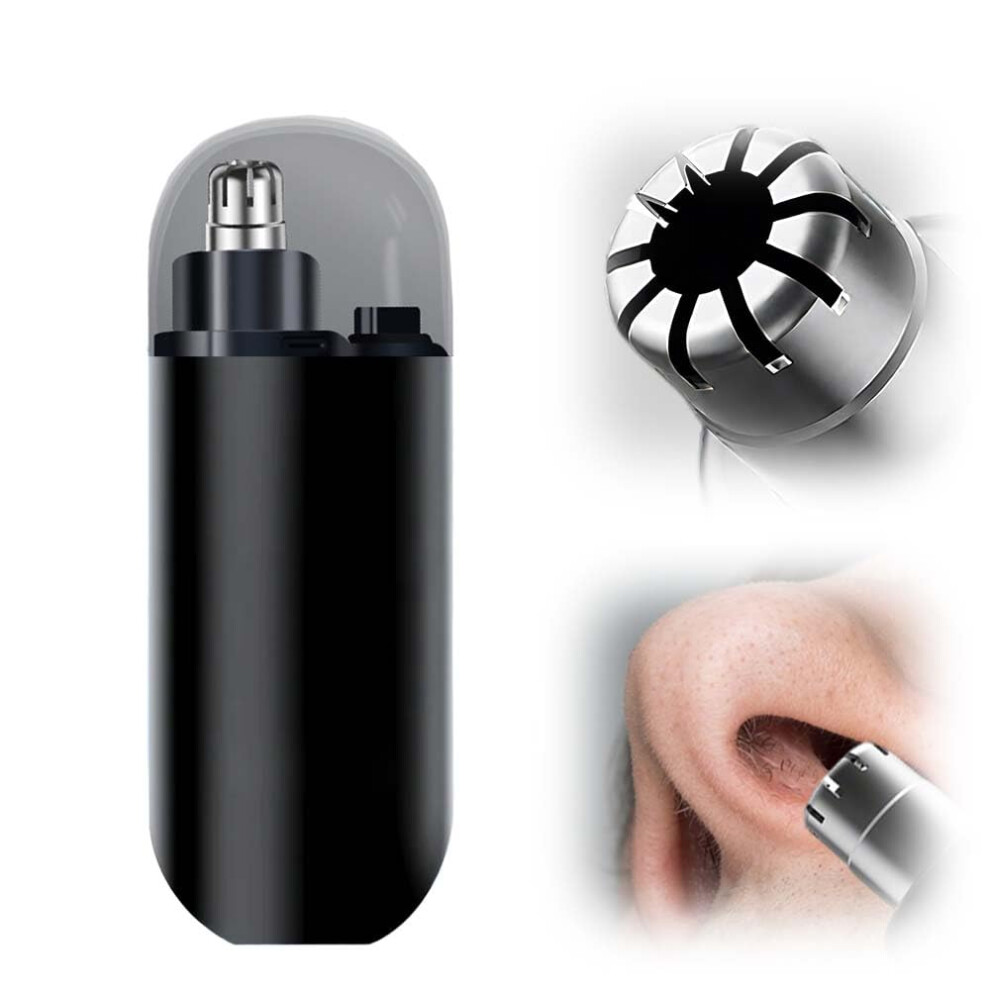Electric Nose Hair Trimmer with Dual Edge Blades, USB Rechargeable Nose and Ear Hair Remover for Men and Women