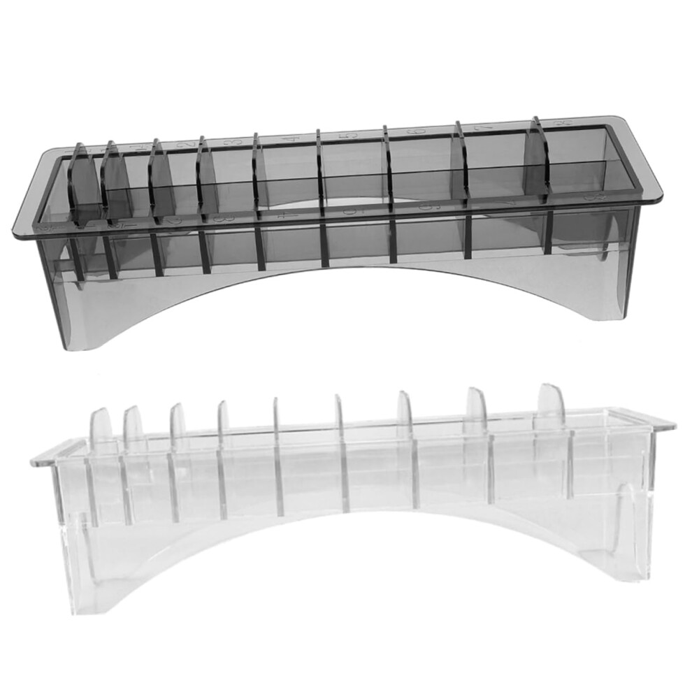 Clipper Guard Holder Case Set, Clear Plastic Barber Comb Organizer for Easy Access Hair Tools