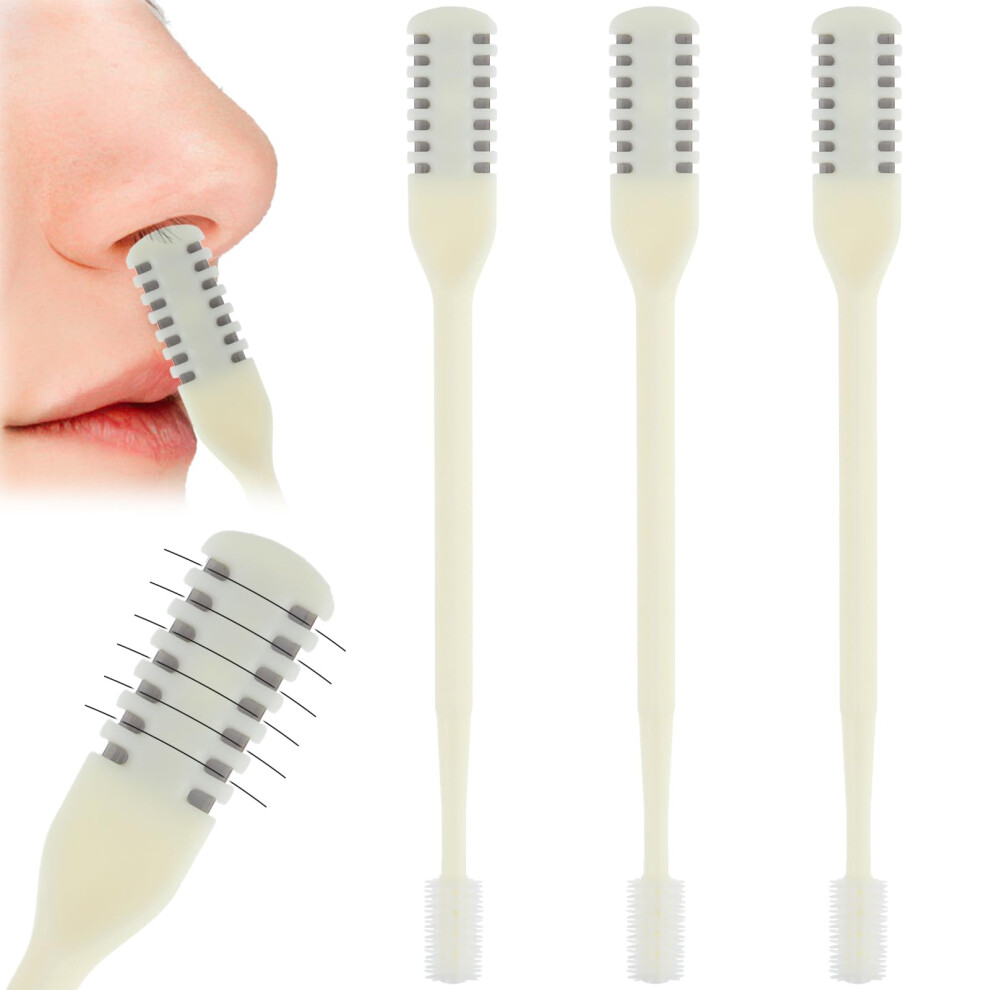 Nose Hair Trimmer 3 Pack with Ear Picker, 2in1 Manual DoubleSided Precision Grooming Tool for Men and Women