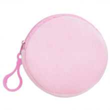 Joli porte-monnaie circulaire, porte-clés en peluche,-Rose