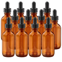 Amber Glass Dropper Bottles 15ml Pack of 12 for Essential Oils with UV Protection and Precision Dropper