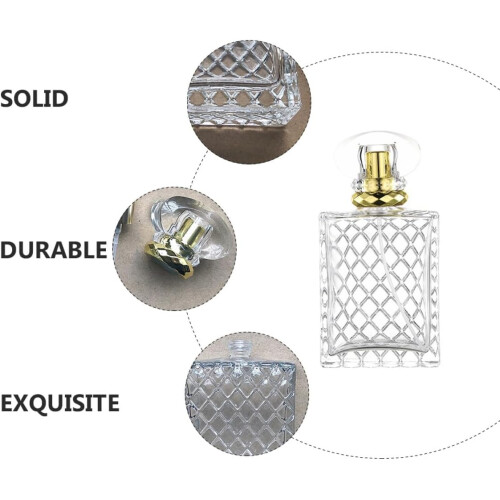 Refillable Perfume Bottle Travel Size Glass Atomizer with LeakProof Design and Elegant Gold Pattern 1