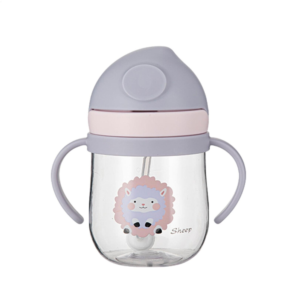 250ml Cute Sippy Cup for Kids, Purple Cartoon Drinking Bottle with Handles, Anti-Choking Scale, Travel-Friendly Design