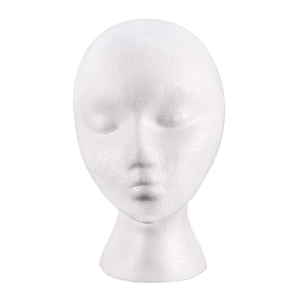 Foam Mannequin Head with Stand for Wig Styling, Lightweight Durable Foam Wig Head for Display and Travel