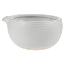 Japanese Matcha Bowl with Spout Ceramic Tea Bowl White Glaze Whisk Holder for Tea Ceremony
