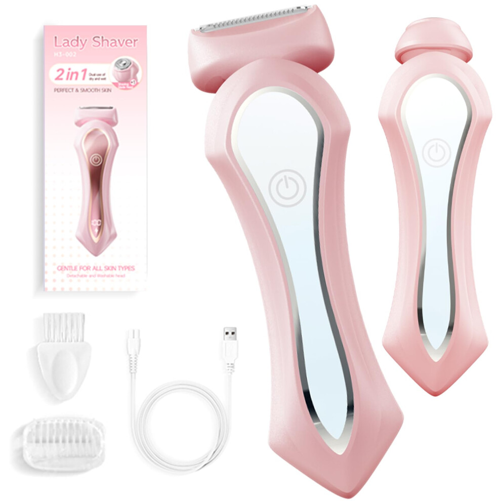 Bikini Trimmer and Electric Razor for Women, 2 in 1, IPX7 Waterproof, USBC, Hypoallergenic Blade