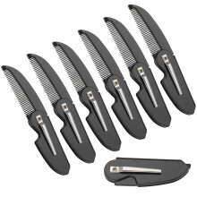 6 Pack Folding Beard and Mustache Comb for Men, Pocket Travel Size Grooming Kit, Rounded Teeth