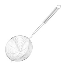 Stainless Steel Slotted Spoon Pasta Strainer with Heat Resistant Ergonomic Handle for Kitchen