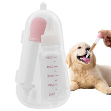Kitten Bottles for Nursing Clear Scale Kitten Bottle Feeding Food Grade for Kittens and Puppies White Pacifier Pink