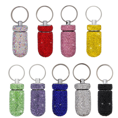 Étui à médicaments Portable, porte-clés polyvalent-jaune citron 1